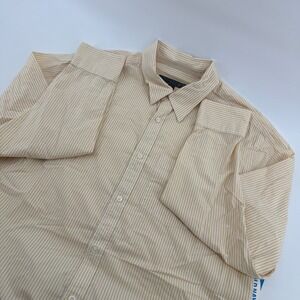 Old Navy Mens Button Down Shirt Yellow White Stripe Long Sleeve Cotton Size L